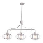 Elisha Ceiling Light with Seedy 3-Light Chandelier Silver / Brushed Nickle