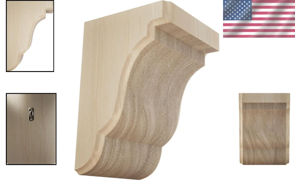 Rubberwood Decorative Wood Brackets 5.25" x 5" x 7.5" - Image 2 of 4