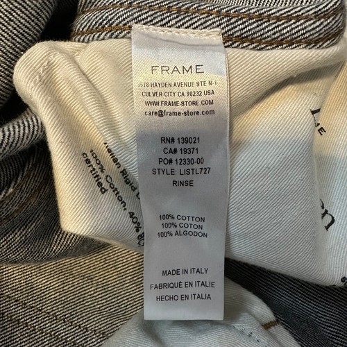 Pantalones de mezclilla para mujer FRAME Le Italy True rectos tiro alto lavado oscuro talla 32 - Imagen 10 de 10