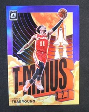2021-22 Panini OPTIC Trae Young T-Minus Purple Holo Basketball Card #13