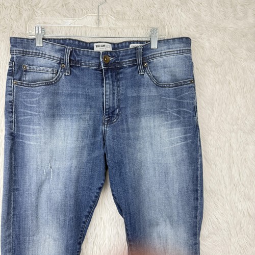 William Rast Jeans Mens 36x30 Blue Dean Slim Straight Stretch Denim Distressed - Picture 7 of 15