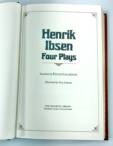 Henrik Ibsen Four Plays Franklin Library Vintage 1979 Illustrated Tony Eubanks - Picture 2 of 11