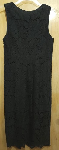Burberry London Dress Black Cotton Lace Silk Lining Sheath Womens Size 2 - Picture 2 of 12
