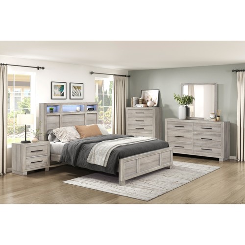 Moderner Nachttisch grauer Oberfläche, Nachttisch Beistelltisch aus Holz 2 Schubladen Stauraum - Bild 21 von 22