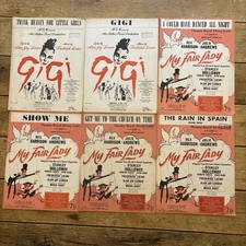 Gigi / My Fair Lady 1956 Lerner & Loewe Broadway Sheet Music Lot Made in England