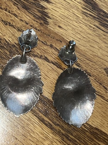 Vintage Indianer Sterling Onyx Ohrhänger - Bild 6 von 8