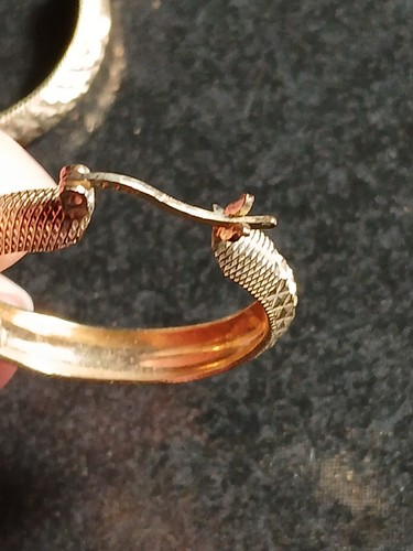 Vintage Gold Over 925 Sterling Silver Diamond Cut Hoop Earrings Fine Fashion MB - Picture 10 of 13