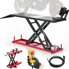 Vevor Motorcycle Lift Table Electric Hydraulic Scissor Lift 1500 Lbs 26.3 Wide