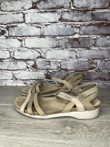 Munro American Tan Beige Leather Strappy Wedge Sandals Women’s Sz 11M US/42EU - Picture 18 of 20