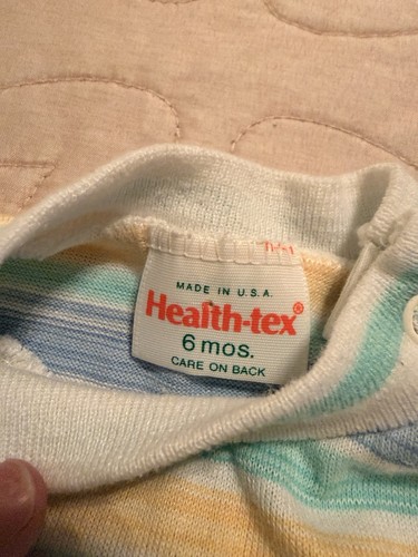 Top vintage Health-Tex a righe manica lunga made in USA bambini 6 mesi retrò - Foto 3 di 6