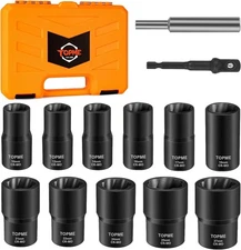 Lug Nut Removal Tool, 13 Pieces Lug Nut Extractor Set 1/2 Inch Drive, Locking...