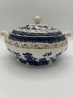 Vintage Royal Doulton Booths Real Old Willow Blue Lidded Serving Bowl
