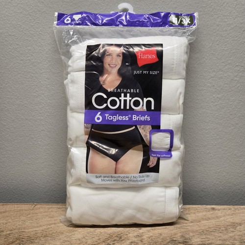 Hanes Just My Size Slips Gr. 11 22/24 Sixpack weiß atmungsaktiv Baumwolle Unterwäsche