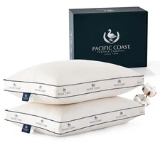 Goose Feather and Down Bed Pillows for Side and Back Sleepers, King Size Set ...