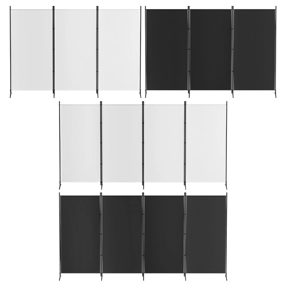 Artiss 3/4 Panel Room Divider Screen Partition Privacy Fold Stand White/Black - image 4 of 4