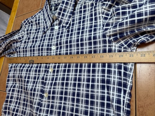 Vintage Givenchy Paris Button Up Shirt Mens Sz Medium Blue Plaid Dagger Collar - Picture 5 of 7