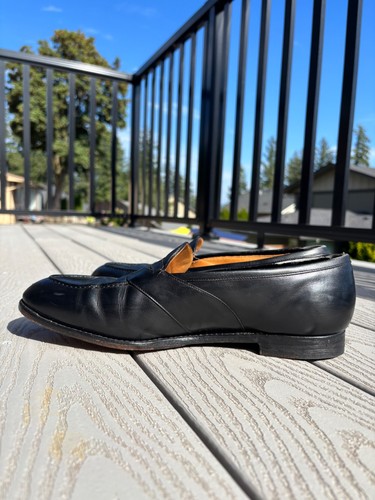 Zapatos de vestir planos mocasines Edward Green Penny para hombre talla US 10.5 D cuero negro - Imagen 4 de 11