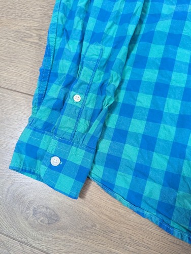 Gap Button Up Shirt Size M Vintage Wash Green Check Plaid Long Sleeve - Picture 9 of 10