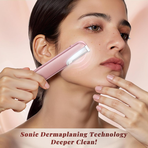 Dermaplaning mujer rosa vello exfoliación facial con recarga 10 hojas recargables - Imagen 3 de 12