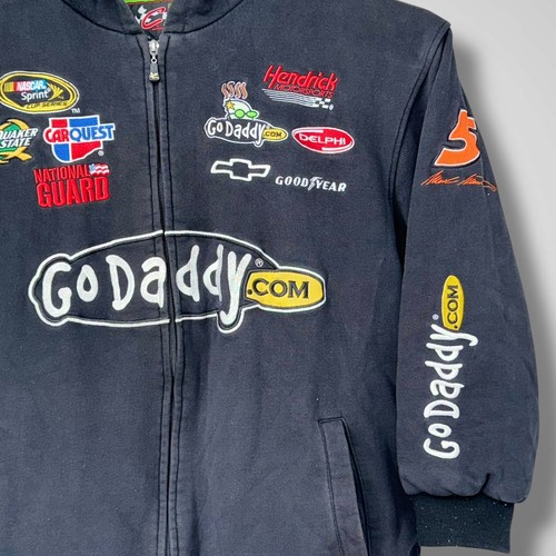 MARK MARTIN GO DADDY.COM NASCAR Jacket CHASE AUTHENTICS Mens XL Sewn Patches - Picture 10 of 14