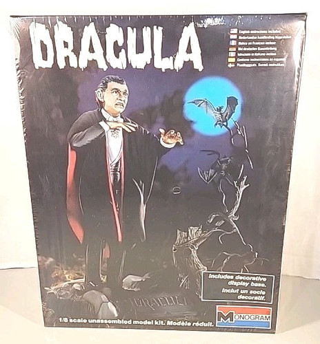 Nee 1991 MONOGRAM UNIVERSAL MONSTERS DRACULA 1:8 SCALE MODEL KIT 6008 - Picture 1 of 7