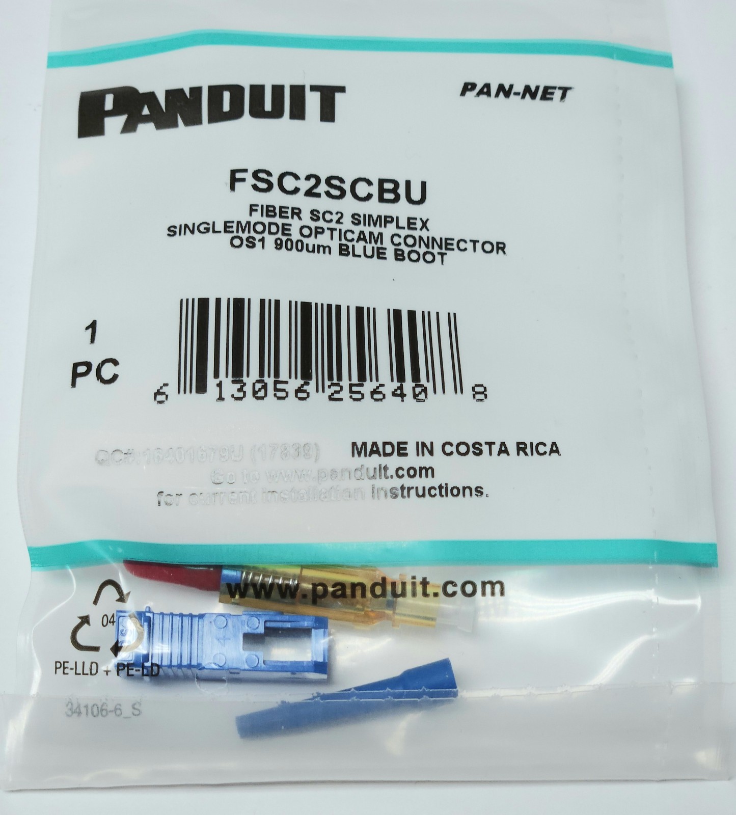 BOX OF 8 PANDUIT FSC2SCBU PAN-NET FIBER SC2 SIMPLEX OPTICAM CONNECTOR
