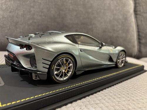 1/18 BBR 2021 Ferrari 812 Competizione Coburn Gray W/Silver Horizon Limited Ed - Picture 18 of 24