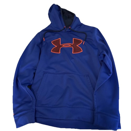  UNDER ARMOR SWEATSHIRT BLUE WITH ORANGE LOGO. - Picture 2 of 5