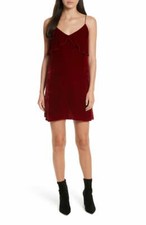 Alice + Olivia Bess Ruffle Velvet Slipdress Size Medium L42110