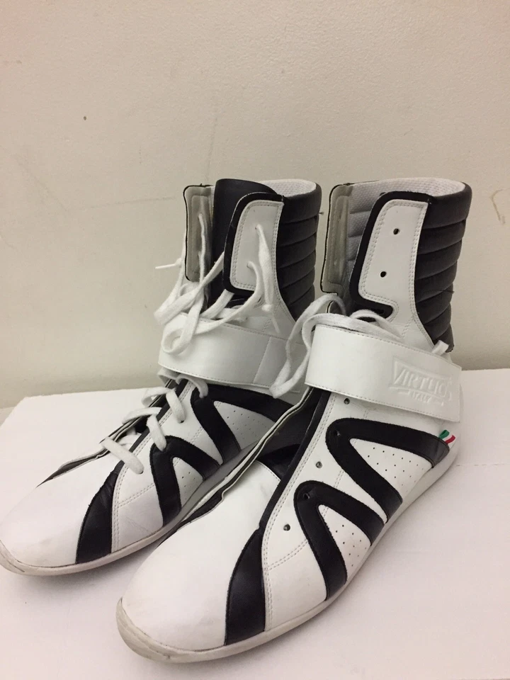 Virtuos Oriente Boxing Shoes Boots Men’s Size US 8 Eur 41 Black White Lace Up - Image 3 of 4