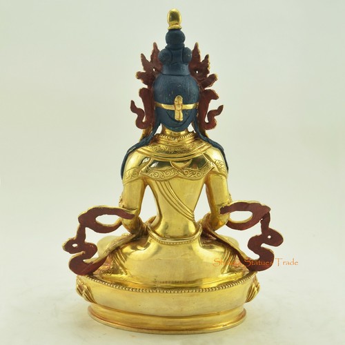 Oro Dorado 8.5" Aparmita Cobre Tallado a Mano Cara Dorada Estatua Patan - Imagen 4 de 4