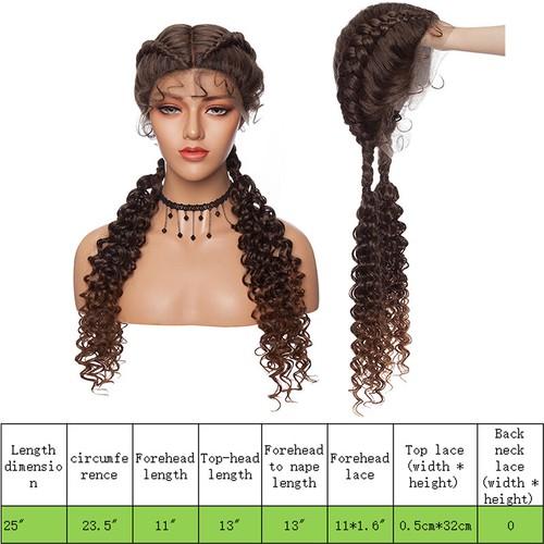 Afro Crochet Braided Braid Front Lace Full Wigs Long Straight Curly Ends 17"27" - Picture 81 of 89