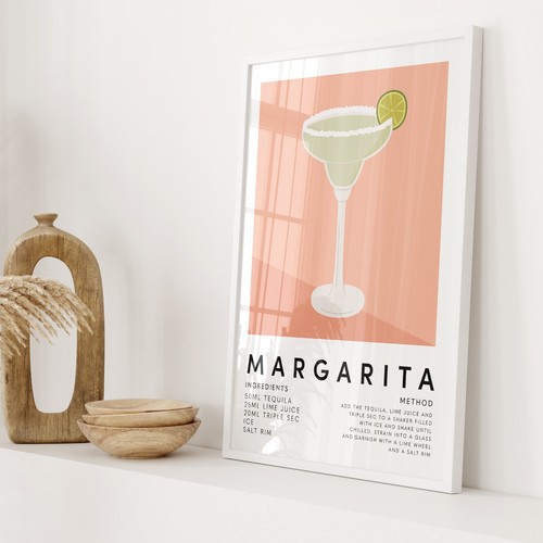 Margarita Cóctel Regalo Receta Póster Cocina Pared Arte Bebidas Estampado Bar Decoración - Imagen 46 de 59