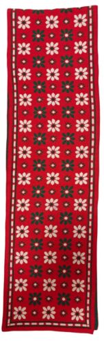 Runner da Tavolo Natalizio Vintage Reversibile Tessuto Floreale Rosso Verde Vacanze 92x13 - Foto 3 di 8