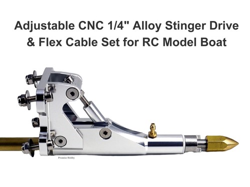 95mm Alloy CNC Adjustable Stinger Drive 1/4" Flex Shaft Cable for RC Model Boat - Picture 10 of 22