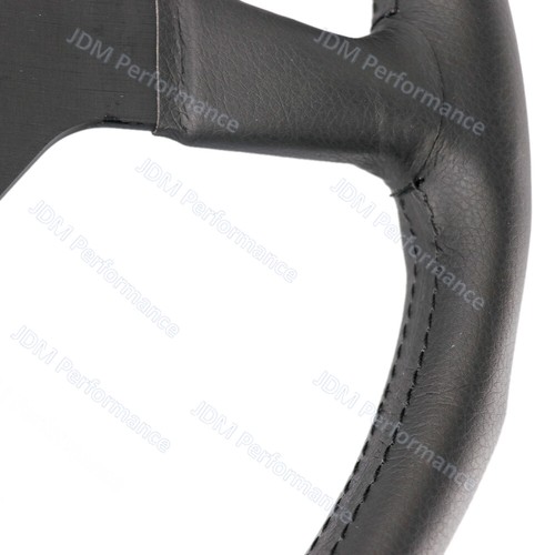 Black H 350mm 14' MOMO MonteCarlo Genuine Leather Sport Steering Wheel - Picture 5 of 10