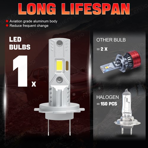 For Mercedes-Benz ML350 2003-2015 H7 LED Headlight High/Low Beam Bulbs Kit 6500K - Picture 4 of 10