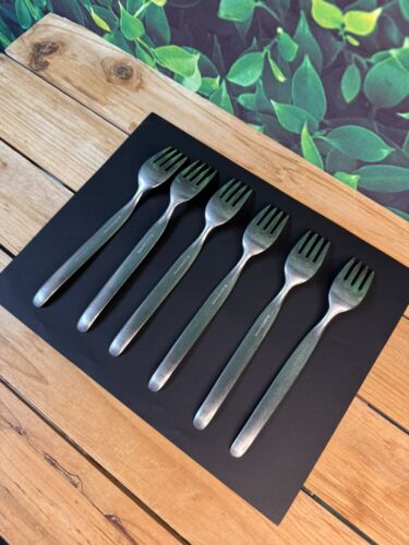 C HUGO POTT - 6 Stainless Satin 18/8 Dessert Forks - - Rare gourmet - Picture 6 of 8