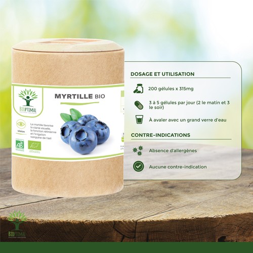 Myrtille Bio - Bioptimal - Clarté visuelle Yeux Antioxydant - 200 Gélules - Photo 5/10
