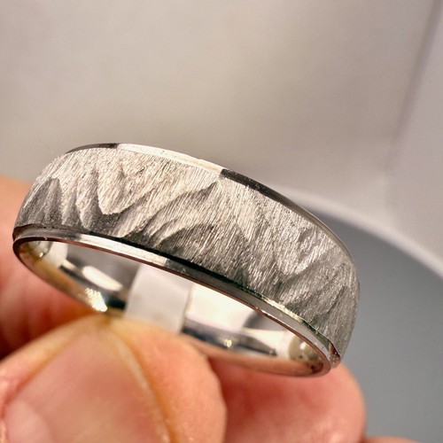 6mm Comfort Fit 14K White Gold Band Size 10 Wave Pattern 7.1 grams New - Picture 5 of 13