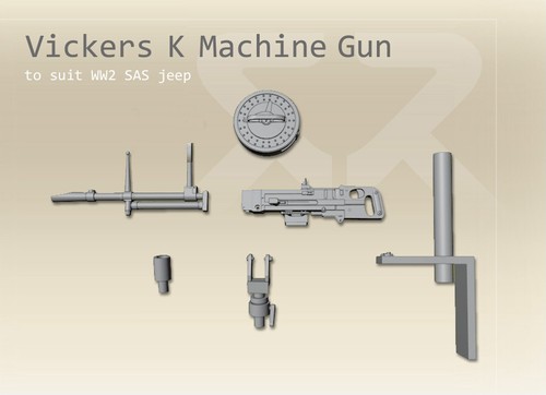 Vickers K Single, to suit SAS Jeep - 1/35, 1/32, 1/24, 1/18, 1/16 resin model - 第 11/12 張圖片