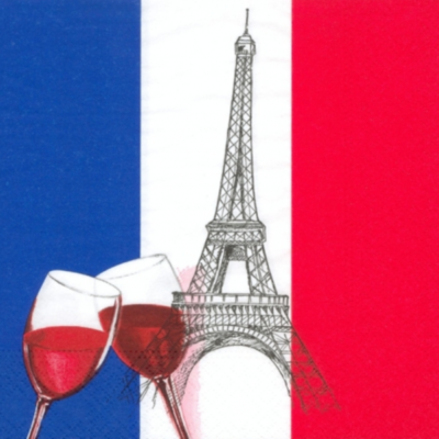 Französische Party Servietten 100 Stück – Blau, Weiß, Rot, 33x33 Cm, Für Paris-Partys & Bastille-Day-Feiern