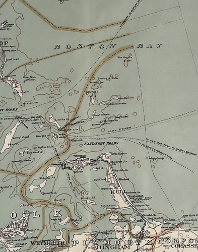 Original 1907 Boston Bay Map,Winthrop,Quincy,Chelsea,Nahant,Revere,Hull,Mass MA - Picture 7 of 11