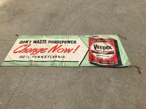 VEEDOL Motor Oil Gas Station Car Dealer Canvas Advertising Banner 78” x 33” - Picture 8 of 8