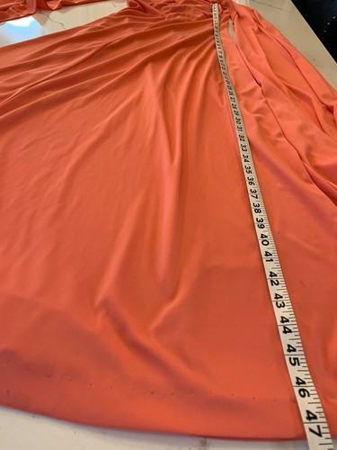 Vintage 1970s Peachy Pink Adjustable Flowy Scarf Wrap Gown Size 6 Dessy NY - Picture 5 of 16