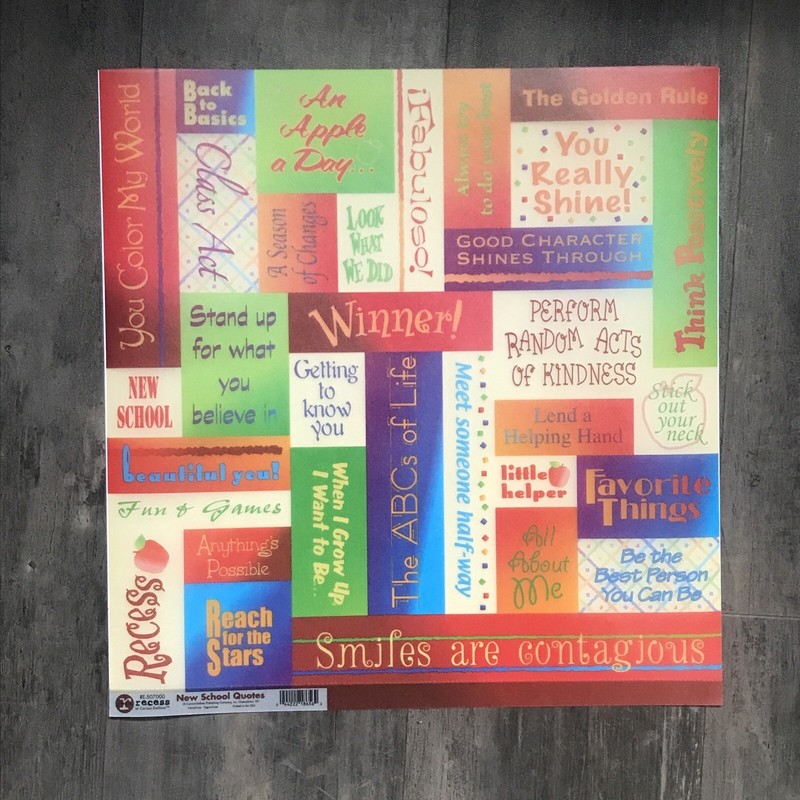 Carson-Dellosa 12x12 NEW SCHOOL QUOTES Semi-Opaque Vellum Sheets RE-507000