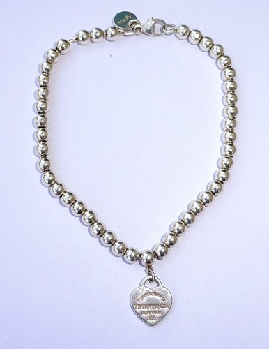 Tiffany & Co Sterling Silver Return To Tiffany Heart Tag Bracelet, 7"