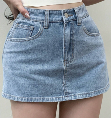 Falda corta/pantalones cortos Dazy Denim Skort para mujer azul jean nuevos con etiquetas - Imagen 3 de 5