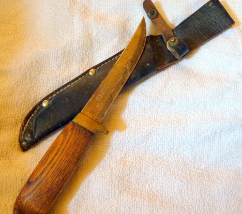Großes Vintage KJ Mora Messer Jagdmesser Mora Sweden handarbeit Lederscheide