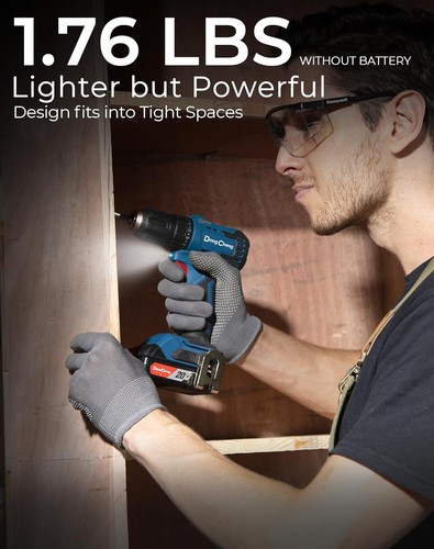 DongCheng Cordless Drill Driver 20V Max,1/2” Keyless Chuck Brushless Power Drill - Picture 3 of 8